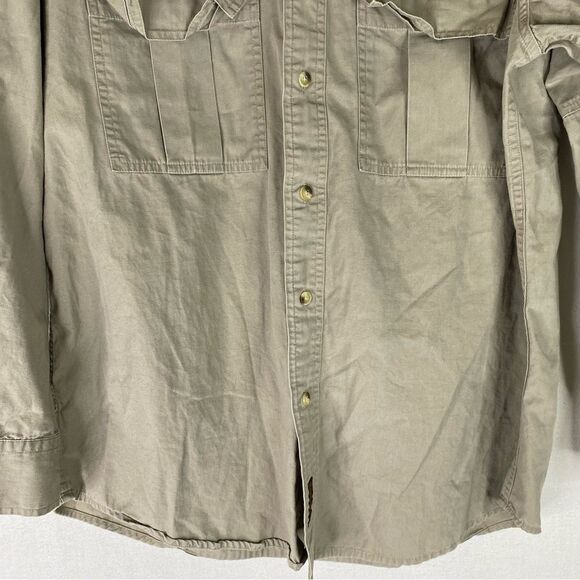 Timberland Shirt Men’s Tan S Khaki Vintage Button Down Workwear Pockets Cotton - Picture 4 of 10
